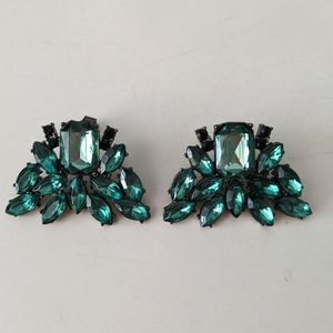 H&M Dark green stones earrings